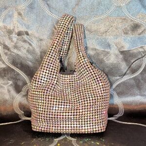 Elegant Crystal Embellished Hobo Bag
